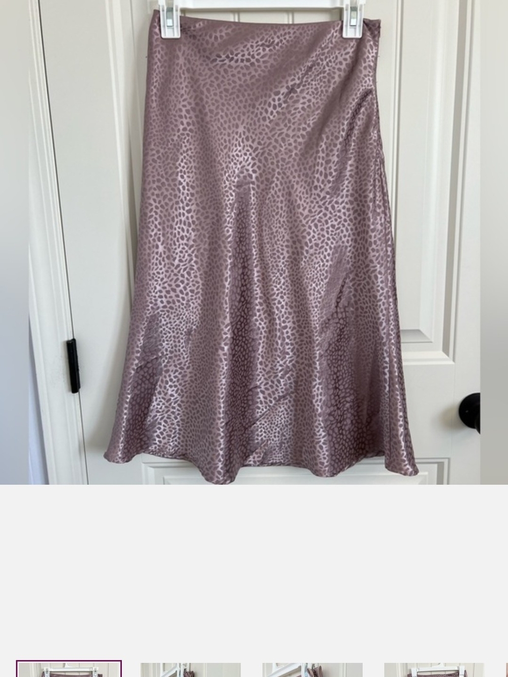 entro Mauve-Taupe Leopard A-Line Satin Skirt